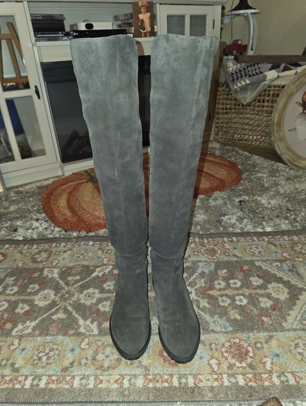 STUART WEITZMAN 5050 'City' Over the Knee Boots Gray Size 7B NICE!!